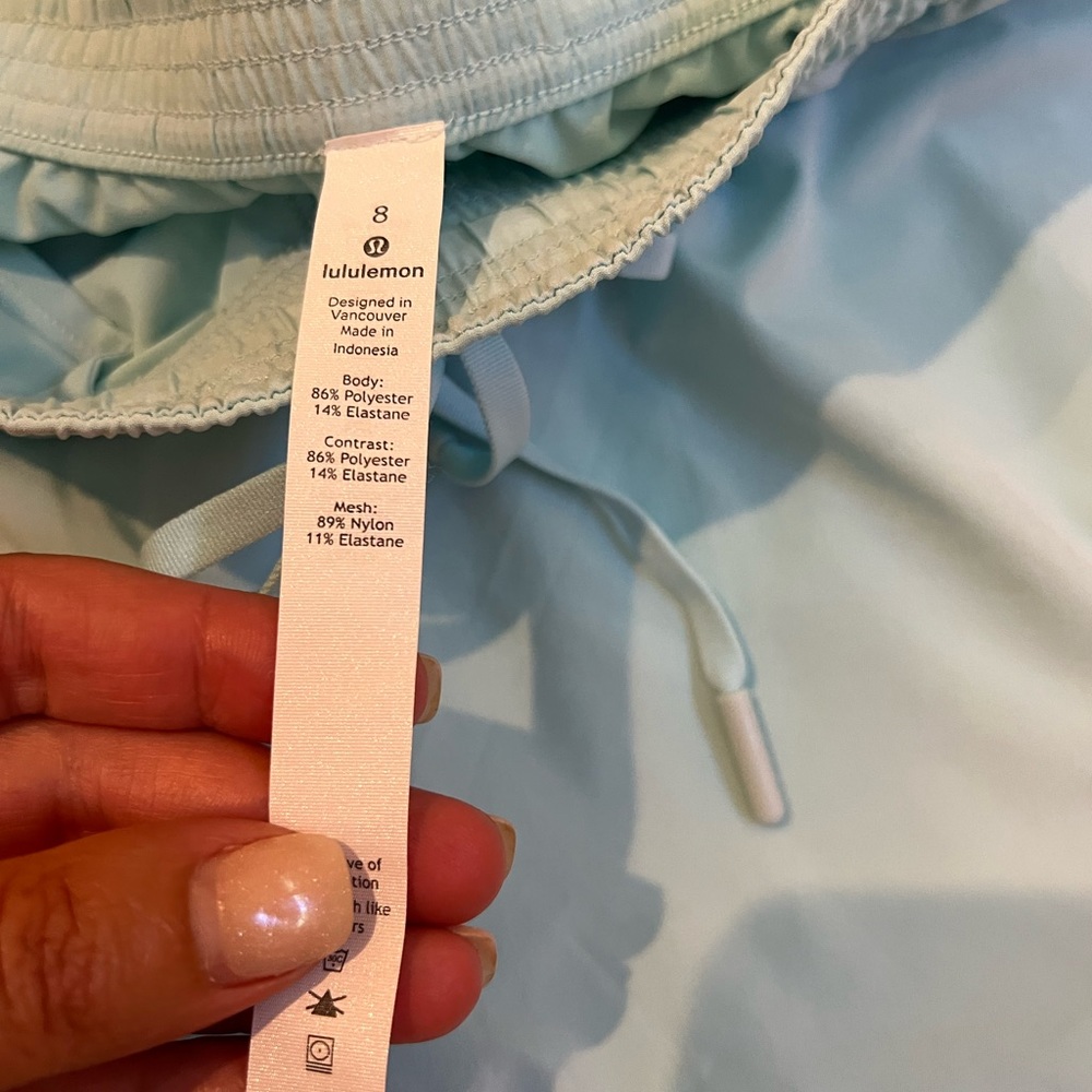 Lululemon shorts powder blue size 8. Perfect condition